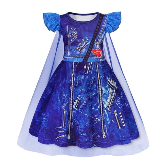 Benylion Princess Dress With Cape Girls Birthday Party Cosplay Costume Toddler Ruffle Sleeve Fancy Outfit for 2-3 Years