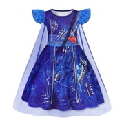 Benylion Girls Princess Dress up With Cape Halloween Costume Toddler Birthday Party Cosplay Dress Ruffle Sleeve Fancy Outfit for 3-4 Years