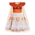 thumbnail image 1 of Benylion Princess Moana Dress With Cape Girls Birthday Party Cosplay Costume Toddler Ruffle Sleeve Fancy Outfit for 2-3 Years, 1 of 6