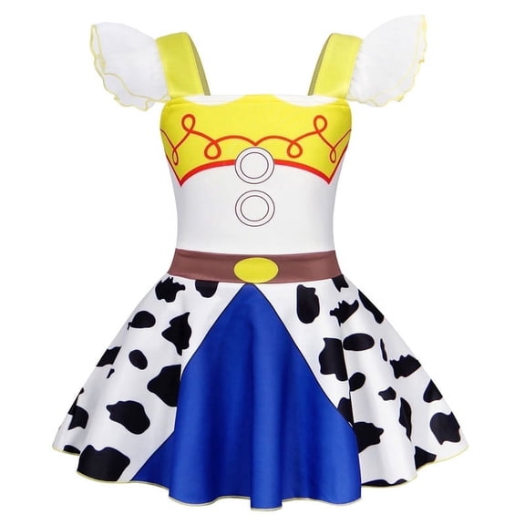 Benylion Jessie Princess Costume Cowgirl Dress for Girls Halloween Birthday Party Lace Ruffle Sleeve Outfits for 9-10 years