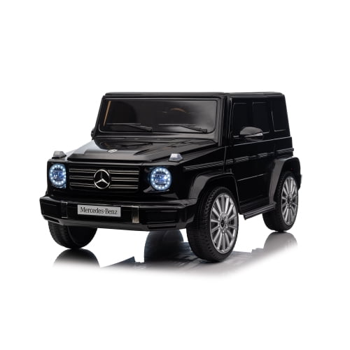 Benz G500 24V Kids Ride On Car, Powered Electric Toy Truck with Parent Remote Control, USB, MP3, Bluetooth, LED, Safety Belt, Rear Shock Absorption, 4 Wheeler Ride On Toy for Kids Ages 3–8, Black