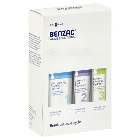 Benzac Acne Solutions Complete Acne Solution Regimen, 3 pc