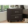 thumbnail image 1 of Benzara 2 Drawer Night Stand In Wood And PVC, Brown, 1 of 4