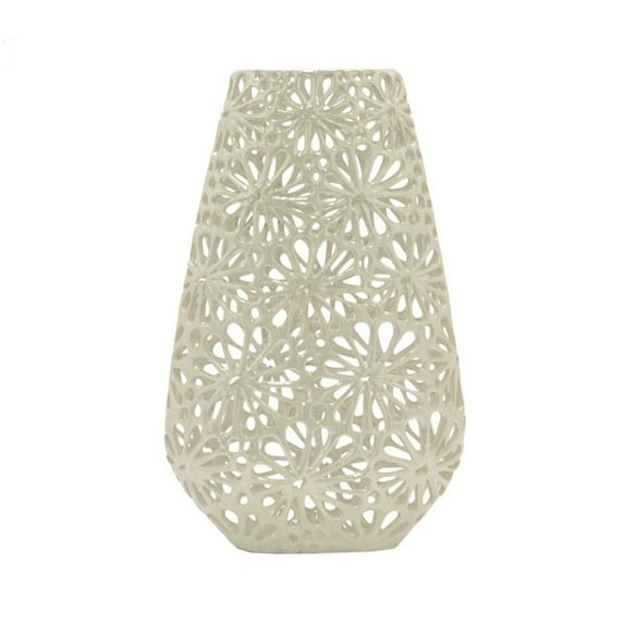 Benzara 20" Ivory Ceramic Vase