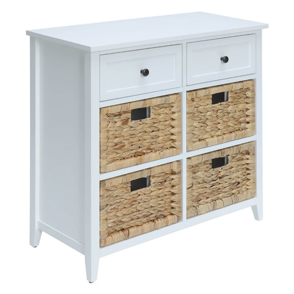 Benjara Flavius Console Table With 6 Drawers, Blue-Color:White