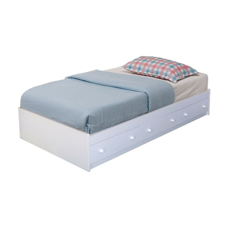 Benzara 3 Drawer Contemporary Wooden Twin Chest Bed, White
