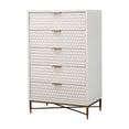 thumbnail image 1 of Honeycomb Design 5 Drawer Chest with Metal Legs, Large, White, 1 of 5