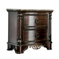 thumbnail image 1 of Transitional Wood Night Stand With Genuine Marble Top, Brown, 1 of 2