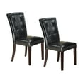 thumbnail image 1 of Benzara Dining Side Chair Set of 2, Button Tufted Black Faux Leather Upholstery, 1 of 4