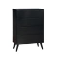 thumbnail image 1 of Benzara 4 Drawer Wooden Chest With Round Tapered Legs, Black, 1 of 5