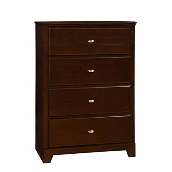 Benzara 4 Drawers Chest-Color:Cappuccino