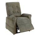 thumbnail image 1 of Benzara 41 Inch Fabric Power Recliner with Tufted Backrest, Brown, 1 of 5
