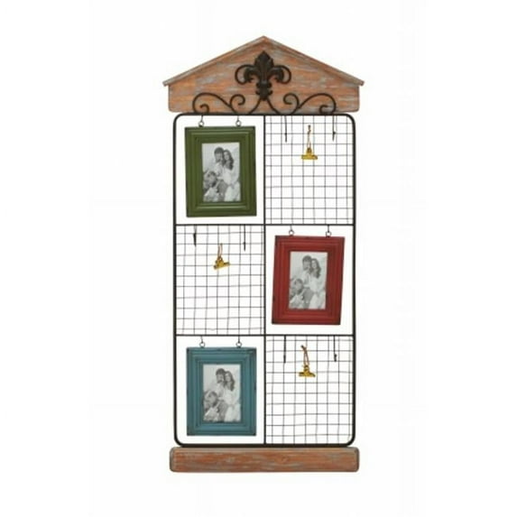 Benzara 42520 Wall Photo Frame, Metal Wood