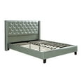 thumbnail image 1 of Faux Leather Upholstered Full Size Bed Featuring Nail head Trim Silver, 1 of 1