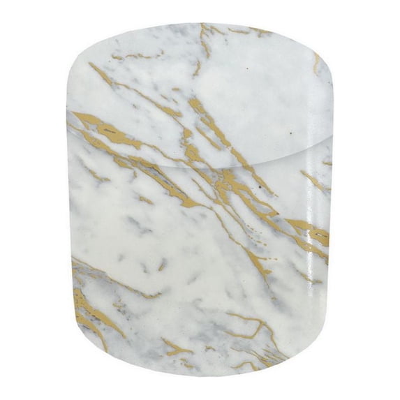 Benzara 5.5" Grey and Golden Ceramic Jar