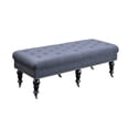 thumbnail image 1 of Benzara 50 Inch Button Tufted Bench With Caster Wheels - Black/Blue, 1 of 3