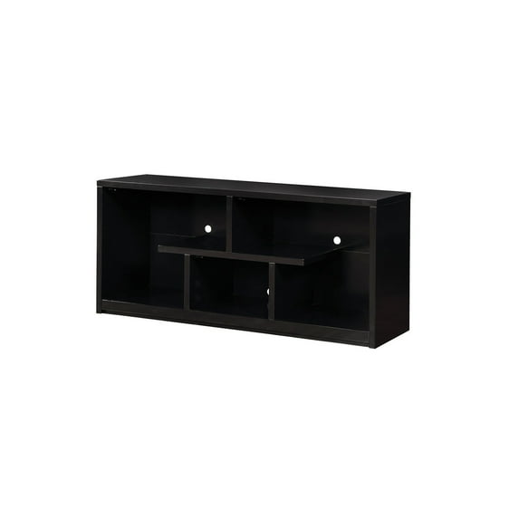 Benzara 60" Wooden Frame TV Stand With 5 Open Shelves-Color:Black