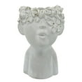 thumbnail image 1 of Benzara 8 Inch Resin Planter with Child Design, Gray, 1 of 4