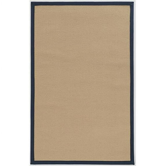 Benzara 8 x 2.5 Machine Tufted Wool Rug with Action Backing, Beige and Blue