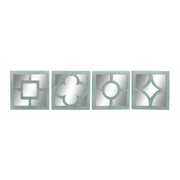 Benzara 92397 The Cool Wood Mirror Decor 4 Assorted