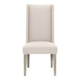 thumbnail image 1 of Benzara Acacia Wood Linen Upholstered Dining Chair, Gray, Set Of Two, 1 of 2