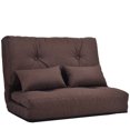thumbnail image 1 of Benzara Adjustable Foldable Leisure Futon Sofa with Tufting, Brown, 1 of 5