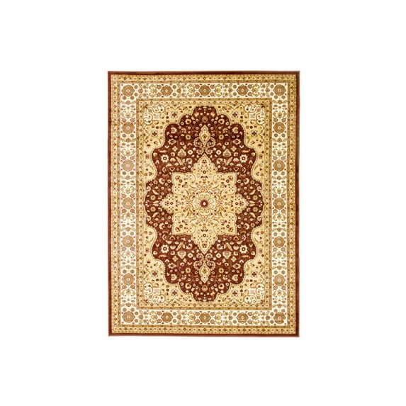Benzara Altay Contemporary Area Rug, Ivory-Color:Chocolate