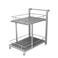 thumbnail image 1 of Benzara Aluminum Modern Bar Cart With Two Shelves-Color:Gray, 1 of 2