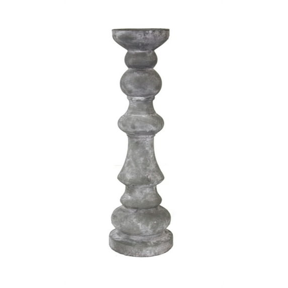 Benzara Antique Designed Candle Holder, Gray