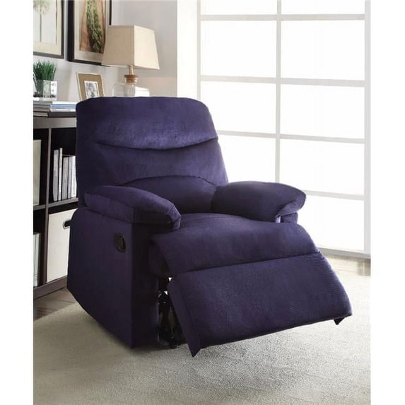 Benzara Arcadia Comfy Recliner-Color:Blue Woven Fabric