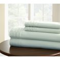 thumbnail image 1 of Benzara Asti 4 Piece 1000 Thread Count Pintuck Hem King Size Sheet Set , Blue, 1 of 2