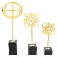 thumbnail image 1 of Glossy Gold Metal Marble Sculpture, Set Of 3, 1 of 3