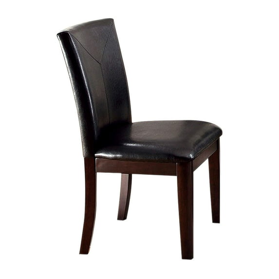 Benzara BM131332 Atenna I Contemporary Side Chair with Dark Brown, Dark Walnut