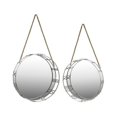 thumbnail image 1 of Benzara BM132439 Wall Mirror with Roman Numeral Frame & Rope Handle - Silver - 22 x 4.25 x 22 in. - Set of 2, 1 of 2