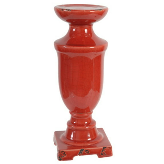 Pedestal Style Cora Large Candle Holder, Red