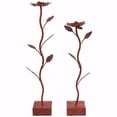 thumbnail image 1 of Benzara BM154716 Amazing Flower Candle Holder, Red - Set of 2, 1 of 2