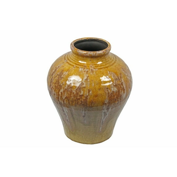Benzara BM164742 8.25 x 11 x 8.25 in. Decorative Ceramic Vase - Yellow