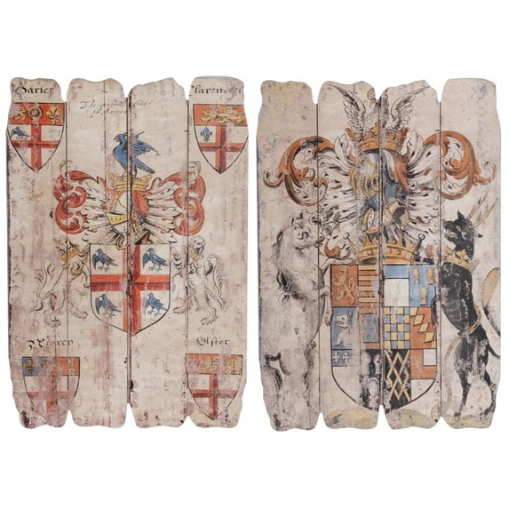 Wooden Wall Plaque Multicolor Set of two