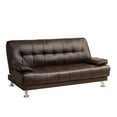 thumbnail image 1 of Benzara BM166079 36.5 x 76 x 36 in. Leatherette Sofa Futon, Dark Brown, 1 of 2