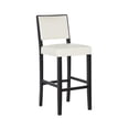 thumbnail image 1 of Benzara BM16617 Classic Wooden Bar Stool with Leatherette Seating, Black & White - 44.75 x 18.5 x 23 in., 1 of 4
