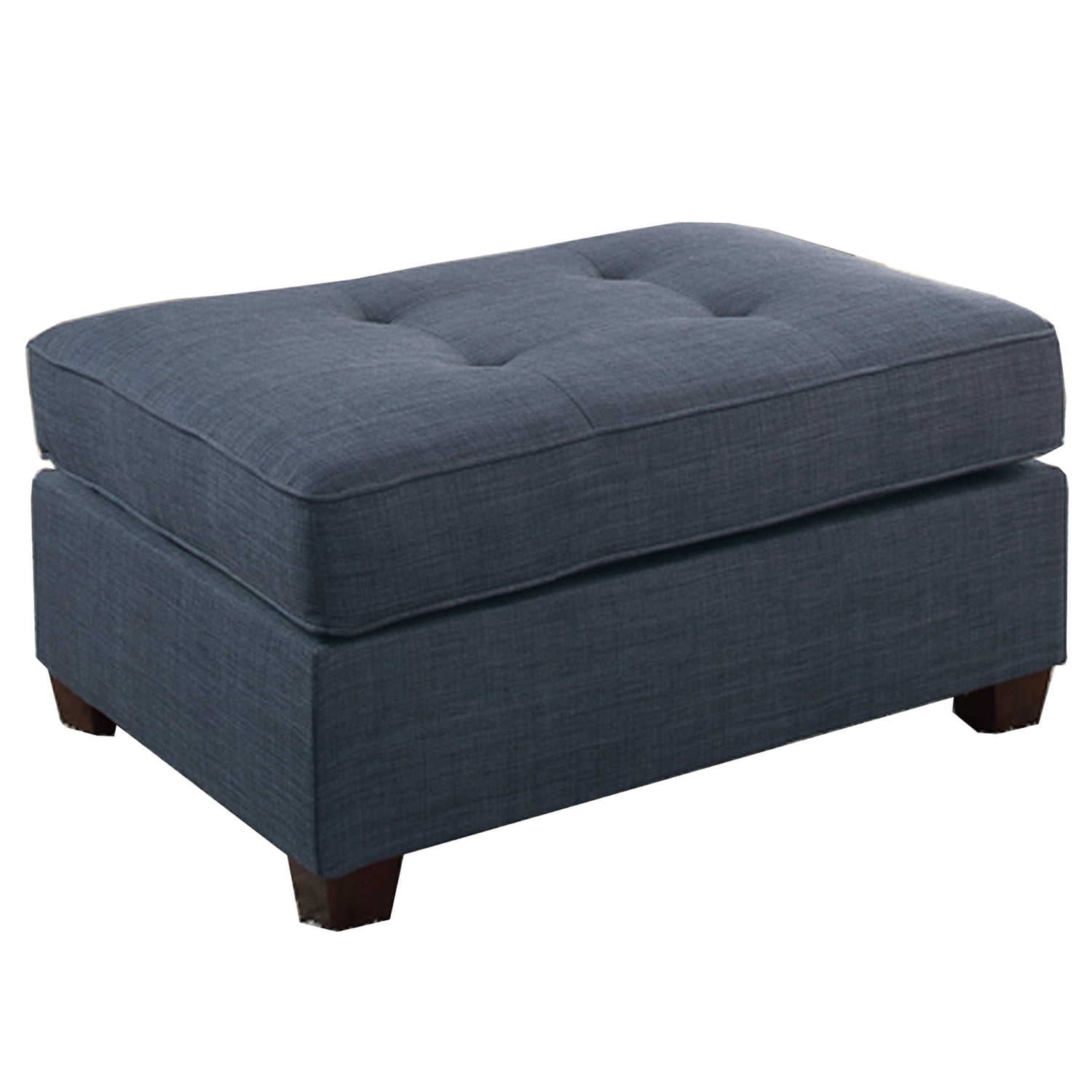 Contemporary Blue Dorris Fabric Tufted Cocktail Ottoman