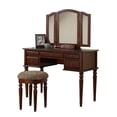 thumbnail image 1 of Benzara BM167178 Commodious Vanity Set with Stool & Mirror - Cherry Brown, 1 of 2
