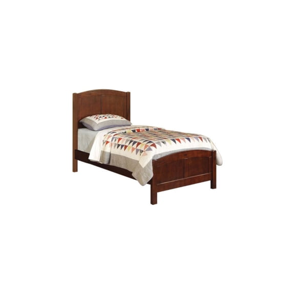 BenJara Wooden Twin Size Bed With Headboard And Footboard, Brown