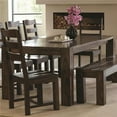 thumbnail image 1 of Benzara BM168351 30 x 40 x 84 in. Wavy Wood Grain Dining Table - Dark Brown, 1 of 1