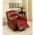 thumbnail image 1 of Benzara BM171428 41 x 35 x 35 in. Bonded Leather Rocker & Recliner, Red, 1 of 8