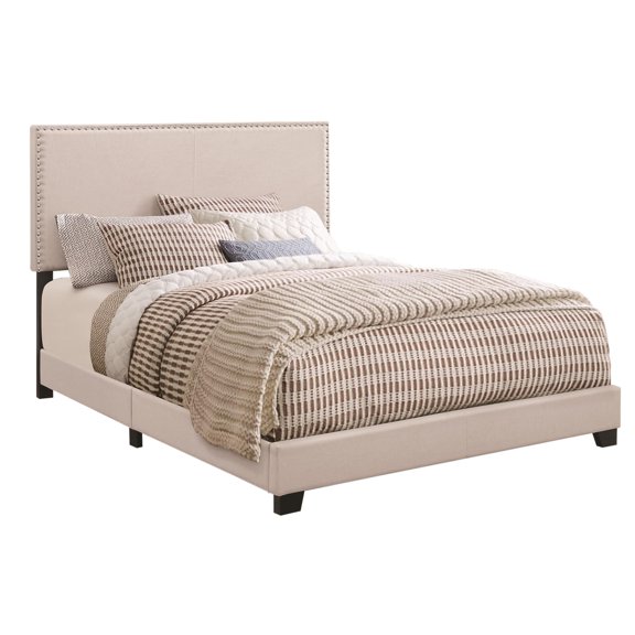 Explicitly Crisp Upholstered Cal King Bed, Ivory