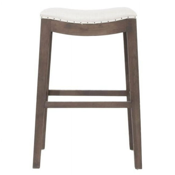 Benzara BM174232 31 x 21 x 14 in. Upholstered Barstool, Rustic Java Brown