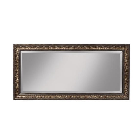 Benzara BM178066 Full Length Leaner Mirror with a Rectangular Polystyrene Frame, Bronze - 31 x 2 x 65 in.
