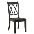 thumbnail image 1 of Benzara BM179833 Side Chair with Double X-Cross Back, Set of Two, Black, 1 of 5