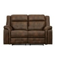 thumbnail image 1 of Benzara BM180241 Airehyde Match Double Recliner Loveseat with Plush Armrests, Brown - 41 x 36.5 x 65 in., 1 of 1